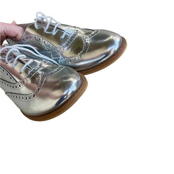 Sam Edelman Silver Jerome Oxford Sneaker Lace Shoes Size 10 - Picture 4 of 9